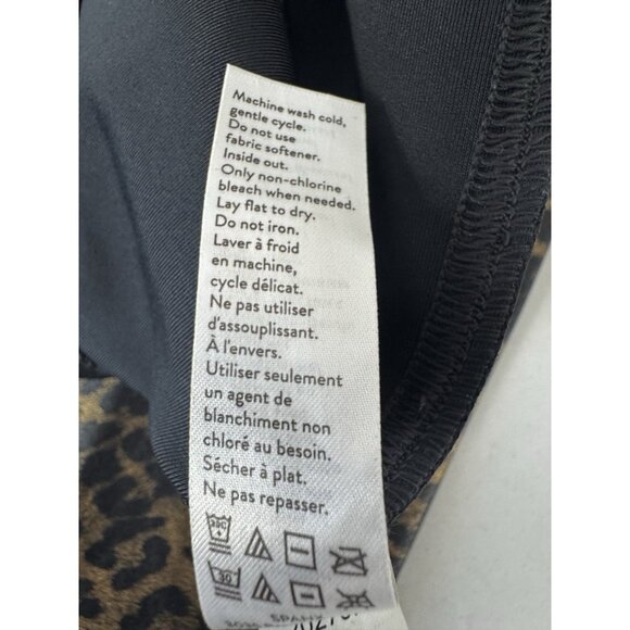 Spanx Leopard Print Metallic Leggings M Stretch High Rise Animal Sheen Mobwife - Picture 9 of 13